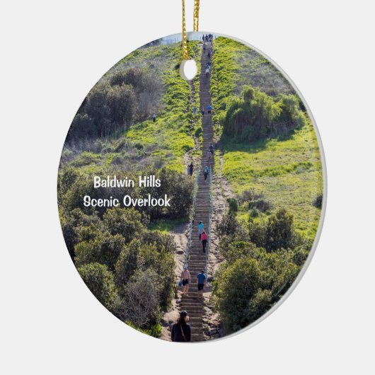 Baldwin Hills Schilderachtig Overlook, Los Angeles Keramisch Ornament (Links)