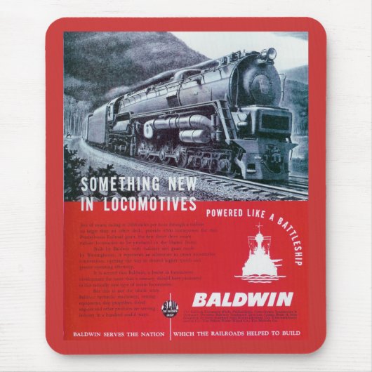 Baldwin-locomotief S-2 PRR-stoomturbine Muismat (Voorkant)
