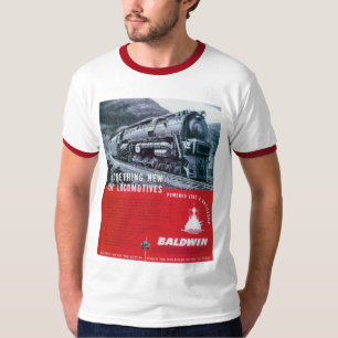 Baldwin-locomotief S-2-stoamlocomotief Ringer T-shirt