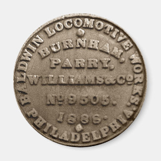 Baldwin Locomotive Builders Bord 1888 Magneet