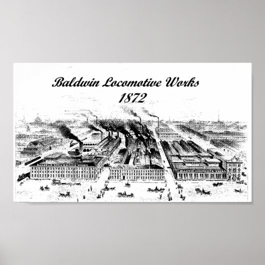 Baldwin Locomotive Works 1872 Poster (Voorkant)