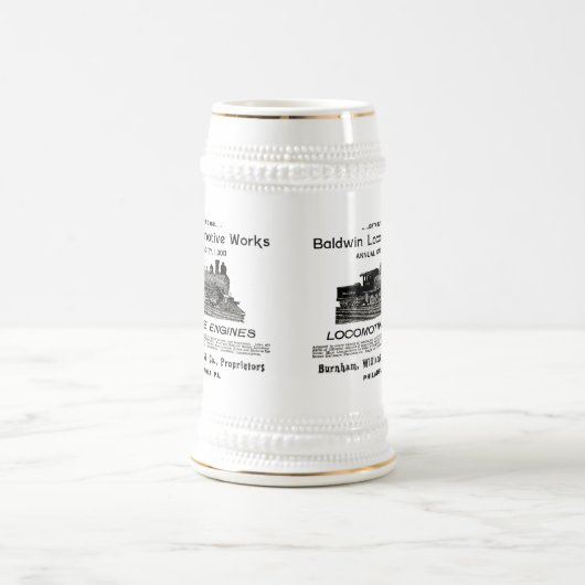 Baldwin Locomotive Works 1895 Beer Stein Bierpul (Center)