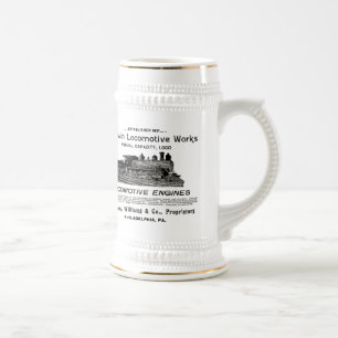 Baldwin Locomotive Works 1895 Beer Stein Bierpul