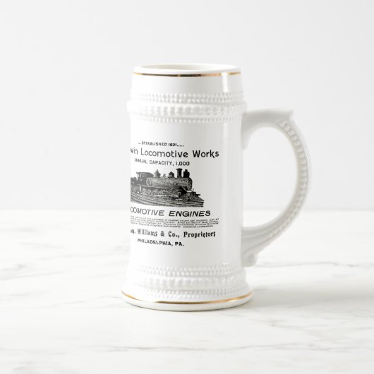 Baldwin Locomotive Works 1895 Beer Stein Bierpul (Rechts)