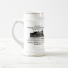 Baldwin Locomotive Works 1895 Beer Stein Bierpul