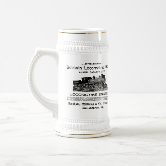 Baldwin Locomotive Works 1895 Beer Stein Bierpul (Links)