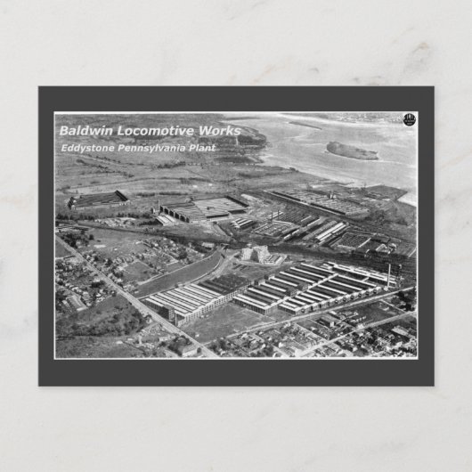 Baldwin Locomotive Works, Eddystone Pennsylvania Briefkaart (Voorkant)