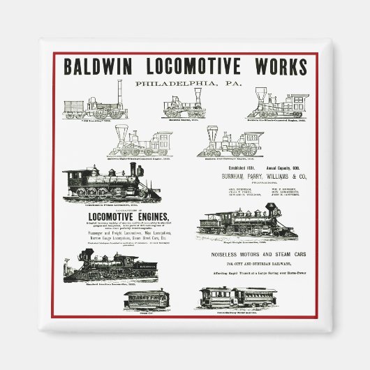 Baldwin Locomotive Works Magneet (Voorkant)