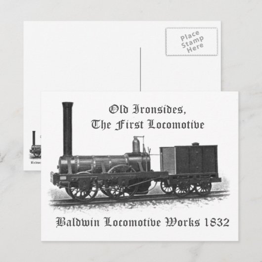 Baldwin Locomotive Works, Old Ironsides 1832 Briefkaart (Voorkant / Achterkant)