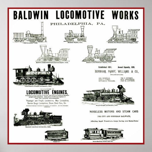 Baldwin Locomotive Works Poster (Voorkant)