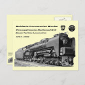 Baldwin Locomotive Works S-2 PRR Steam Turbine Briefkaart (Voorkant / Achterkant)