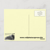 Baldwin Locomotive Works S-2 PRR Steam Turbine Briefkaart (Achterkant)