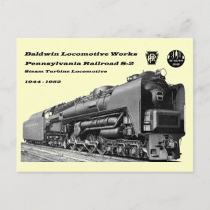 Baldwin Locomotive Works S-2 PRR Steam Turbine Briefkaart