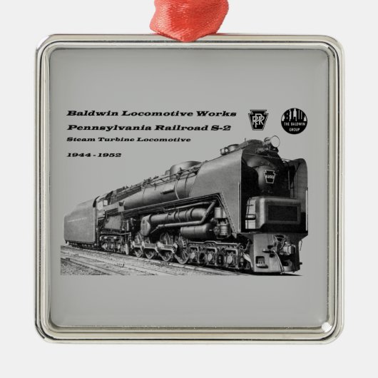 Baldwin Locomotive Works S-2 PRR Steam Turbine Metalen Ornament (Voorkant)