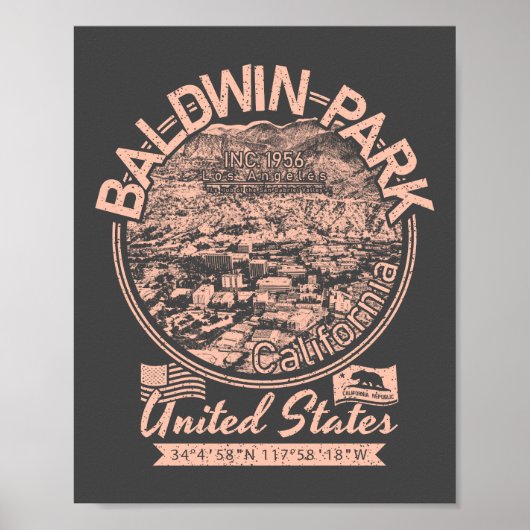 BALDWIN PARK CALIFORNIA - SAN GABRIEL VALLEY POSTER (Voorkant)