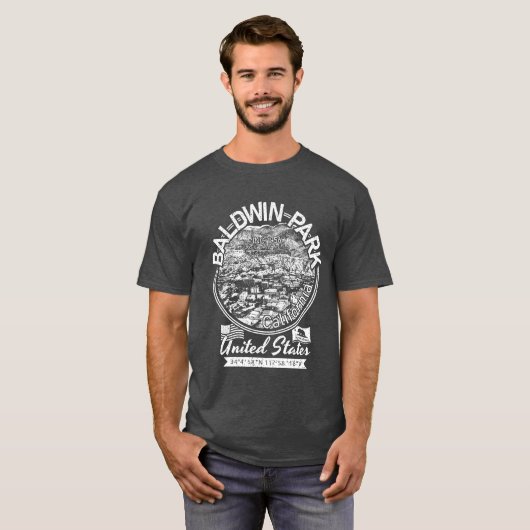BALDWIN PARK CALIFORNIA - SAN GABRIEL VALLEY T-SHIRT (Voorkant volledig)