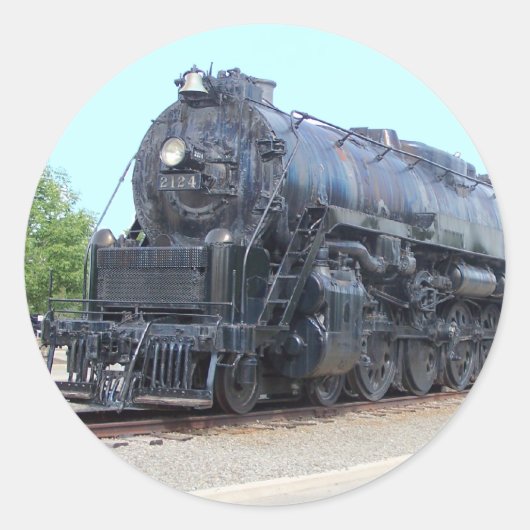 Baldwin — Reading Railroad Locomotive 2124 Ronde Sticker (Voorkant)