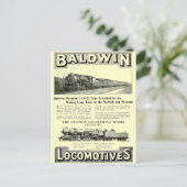 Baldwin Steam Locomotive Mountain Type in 1924 Briefkaart (Staand voorkant)