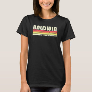 Baldwin Surname Retro 80-90-jarige Reu T-shirt