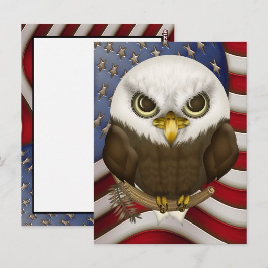 Baldwin the Cute Bald Eagle Briefkaart (Voorkant / Achterkant)