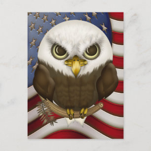 Baldwin the Cute Bald Eagle Briefkaart