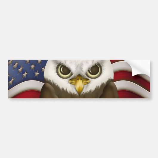Baldwin the Cute Bald Eagle Bumpersticker (Voorkant)