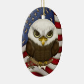 Baldwin the Cute Bald Eagle Personalized Keramisch Ornament (Rechts)