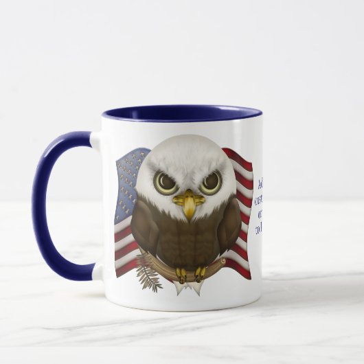 Baldwin the Cute Bald Eagle Personalized Mok (Links)