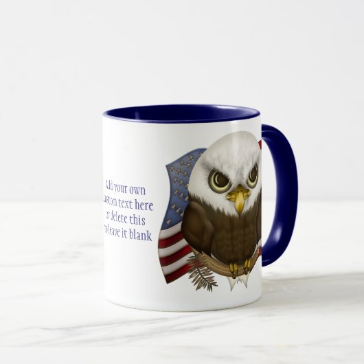 Baldwin the Cute Bald Eagle Personalized Mok (Voorkant rechts)