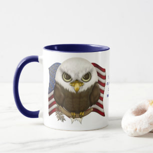 Baldwin the Cute Bald Eagle Personalized Mok