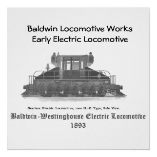 Baldwin Westinghouse Elektrische locomotief 1893 Perfect Poster
