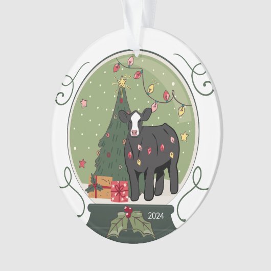 Baldy Koe kerstversiering Ornament (voorkant)