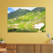 Balea-meer berghelling – Roemeense alpiene afdruk Canvas Afdruk (Insitu (Woonkamer))