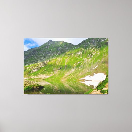 Balea-meer berghelling – Roemeense alpiene afdruk Canvas Afdruk (Voorkant)