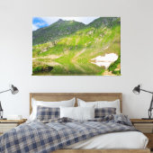 Balea-meer berghelling – Roemeense alpiene afdruk Canvas Afdruk (Insitu (Slaapkamer))