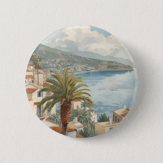 Baleaire Eilanden Oude Franse Reis Ronde Button 5,7 Cm (Voorkant)