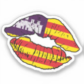 Balearen Eilanden Balearen Lipstick Liefde Vlag Sticker (Voorkant)