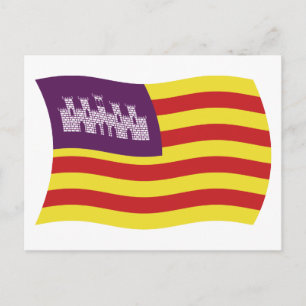 Balearen Eilanden Vlag Ansichtkaart Briefkaart