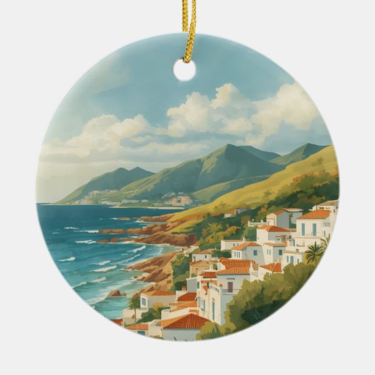 Balearen Oude Franse Rivièra Reizen Keramisch Ornament (Voorkant)