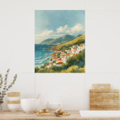 Balearen Oude Franse Rivièra Reizen Poster (Keuken)
