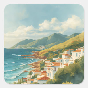 Balearen Oude Franse Rivièra Reizen Vierkante Sticker