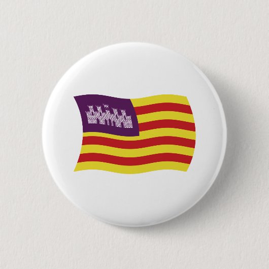 Balearen Vlag Knop Ronde Button 5,7 Cm (Voorkant)
