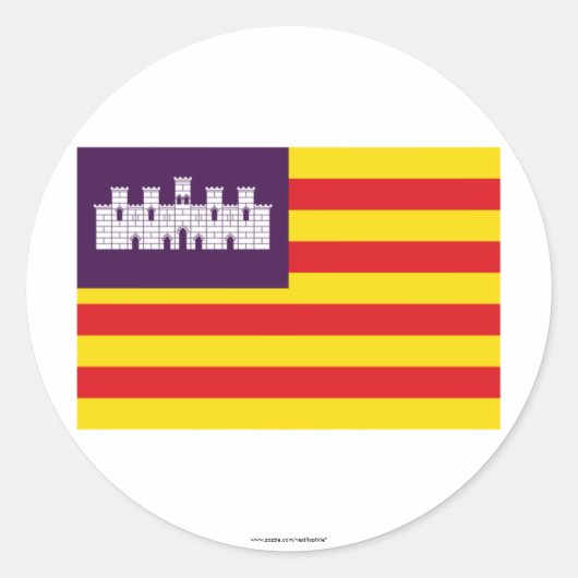 Balearen vlag ronde sticker (Voorkant)