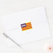 Balearen vlag ronde sticker (Envelop)