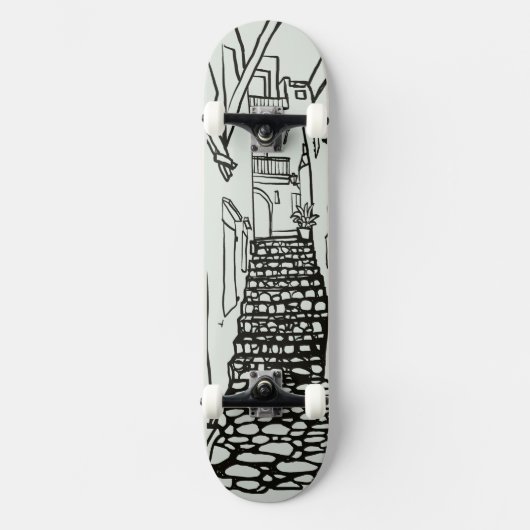 Balearic Islands Line Art Skate Deck (Voorkant)