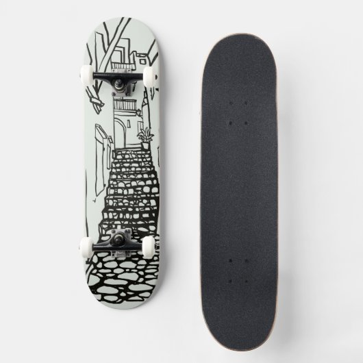 Balearic Islands Line Art Skate Deck (Voorkant)