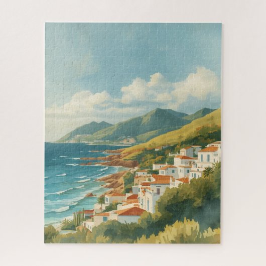 Balearic Islands Vintage French Riviera Travel Legpuzzel (Verticaal)
