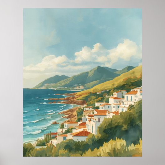 Balearic Islands Vintage French Riviera Travel Poster (Voorkant)