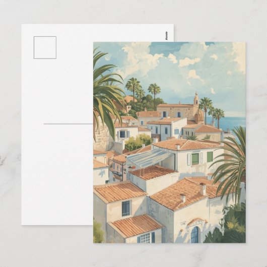 Balearic Islands Vintage French Travel Feestdagenkaart (Voorkant / Achterkant)