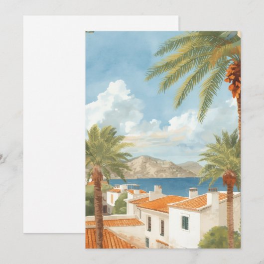 Balearic Islands Vintage French Travel Feestdagenkaart (Voorkant / Achterkant)
